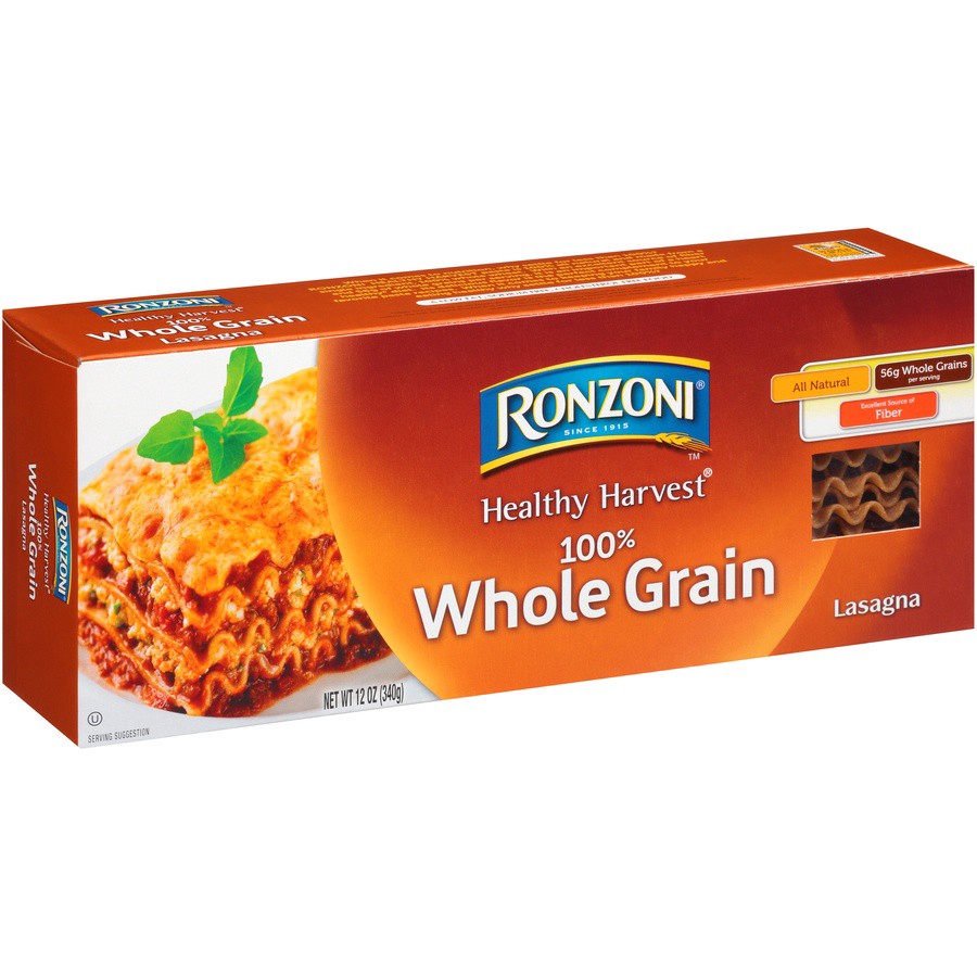 slide 8 of 8, Ronzoni Lasagna, 100% Whole Grain, 12 oz