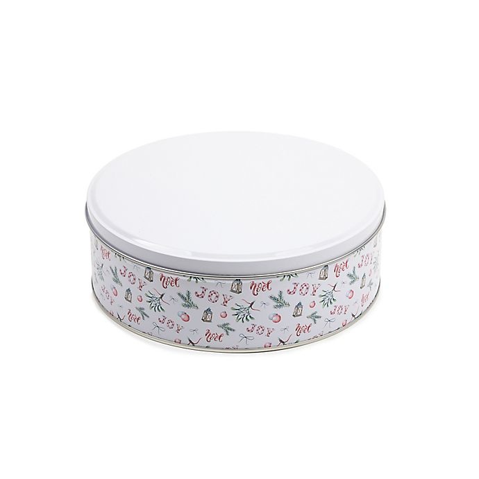 slide 1 of 2, Core Kitchen Holiday Cookie Tin - White, 1 ct