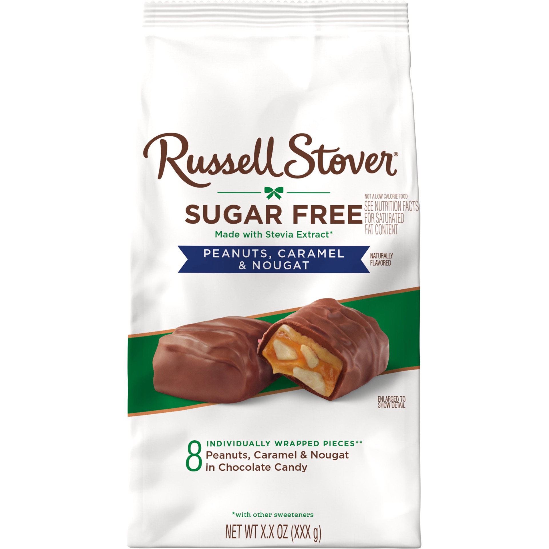 slide 1 of 1, RUSSELL STOVER Sugar Free Peanut, Caramel & Nougat Chocolate Candy- 4.7 oz, 4.7 oz