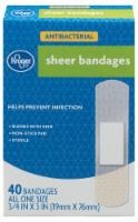 slide 1 of 1, Kroger Antibacterial Sheer Bandages, 40 ct