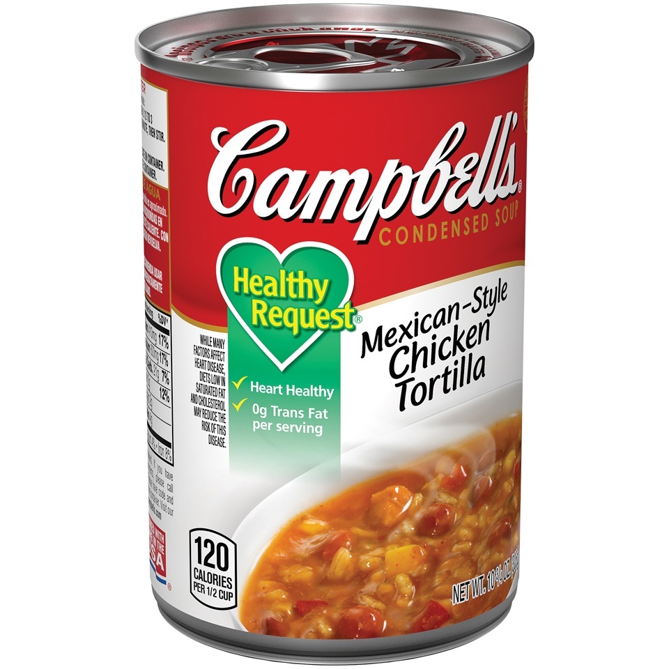 slide 1 of 1, Campbell's Condensed Healthy Request Mexican Style Chicken Tortilla Soup, 10.75 oz