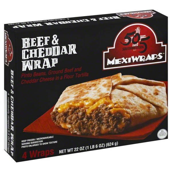 slide 1 of 1, 505 Southwestern Mexiwraps Beef Cheddar Wraps, 4 ct