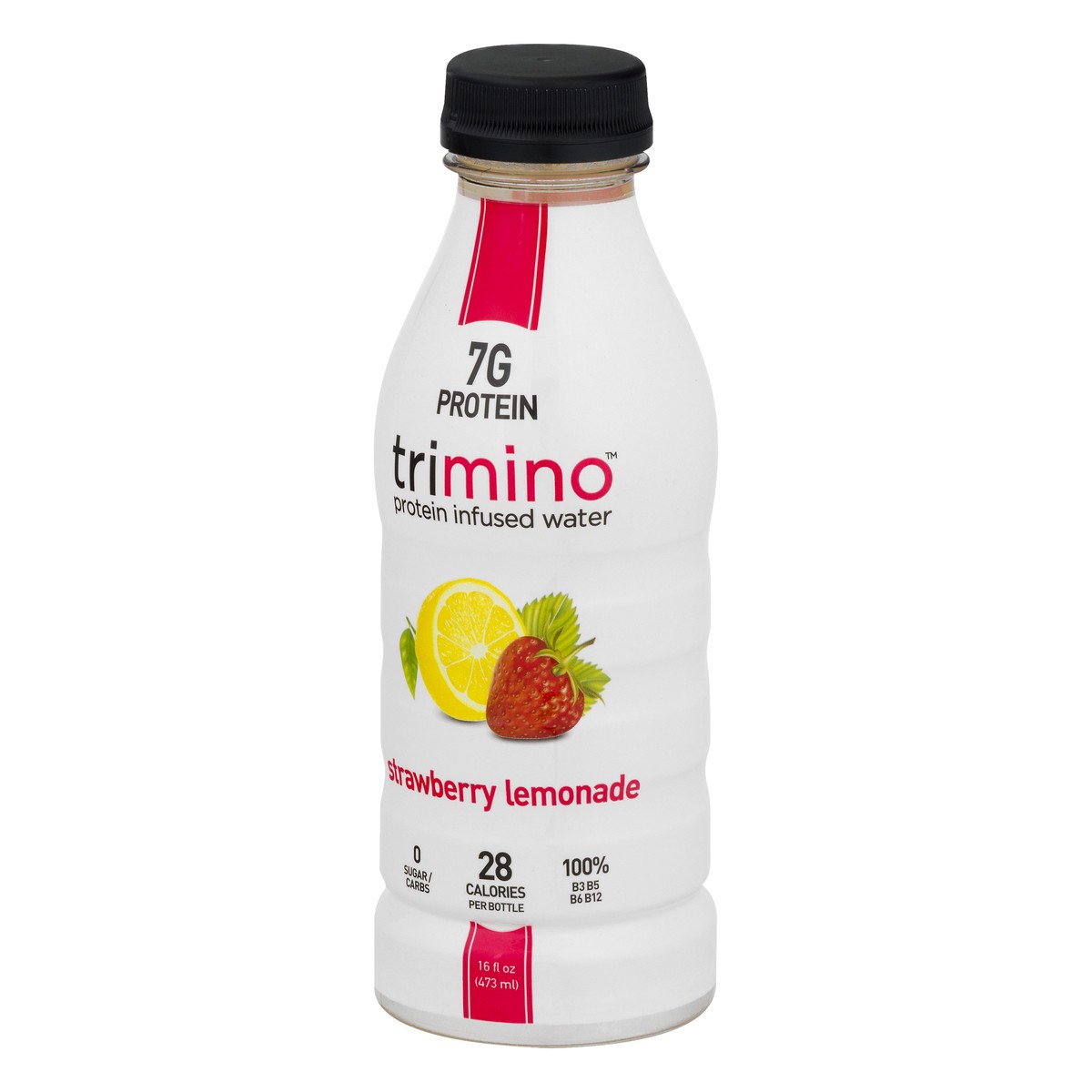 slide 3 of 9, trimino Strawberry Lemonade Protein Infused Water - 16 oz, 16 oz