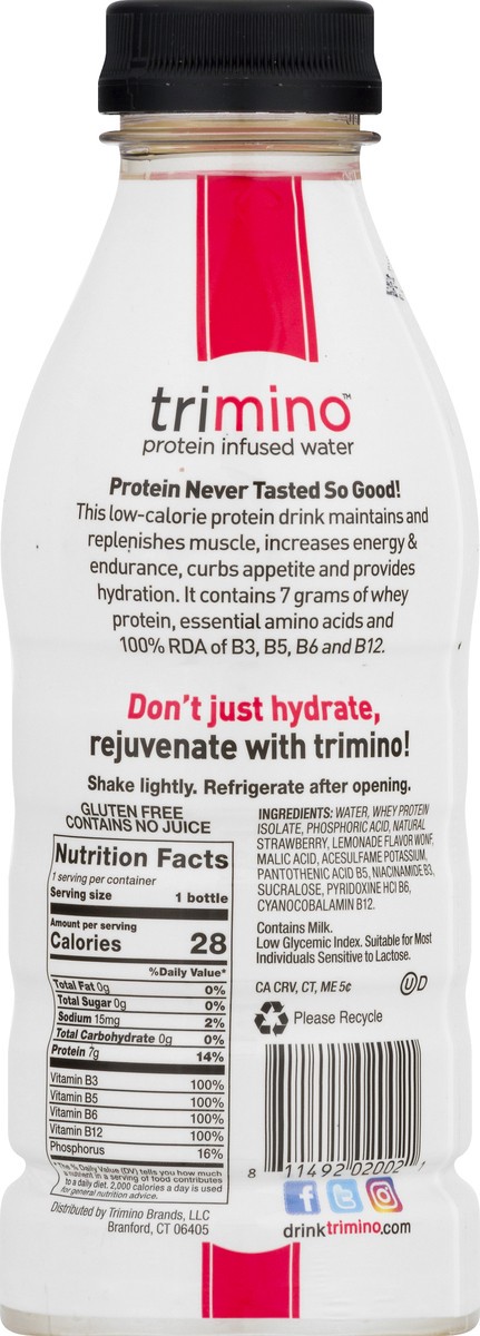 slide 9 of 9, trimino Strawberry Lemonade Protein Infused Water - 16 oz, 16 oz