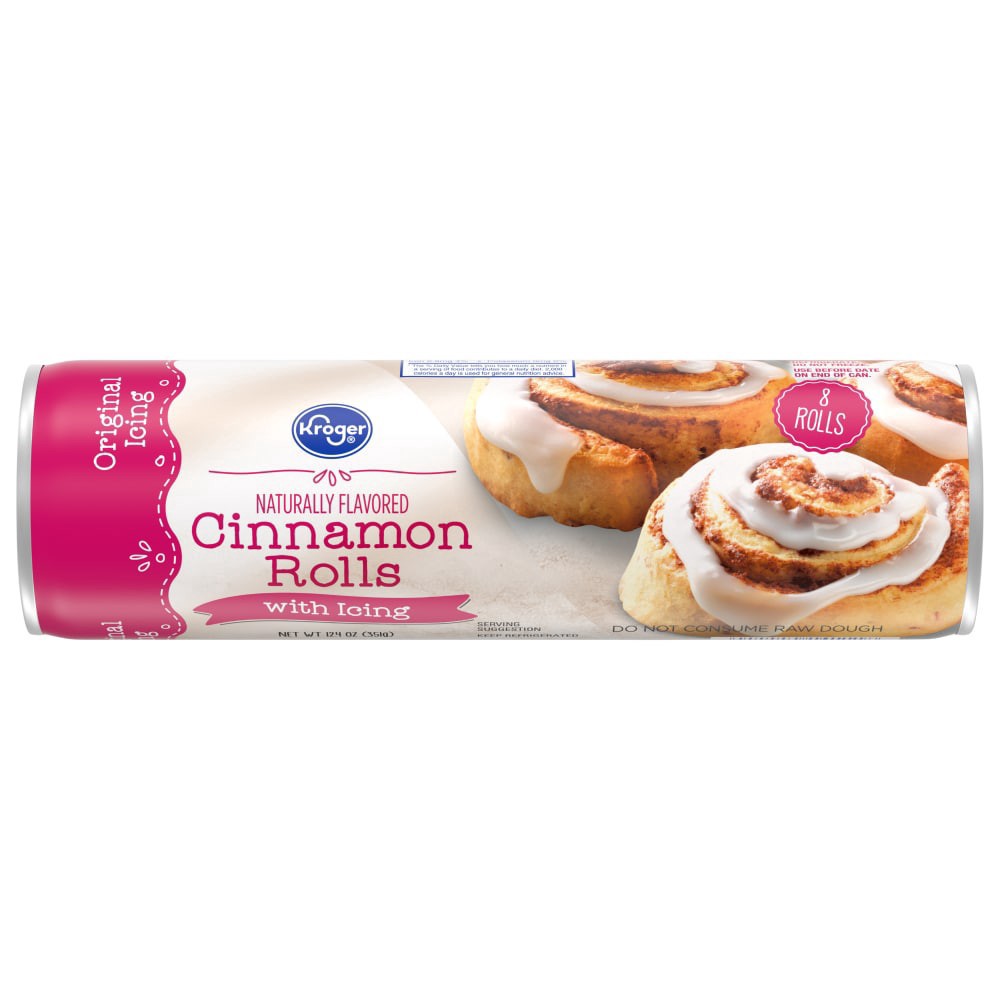 slide 1 of 4, Kroger Ready-To-Bake Cinnamon Rolls With Icing, 12.4 oz