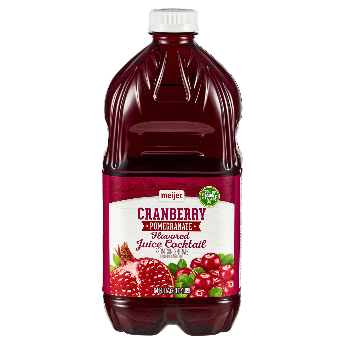 slide 1 of 3, Meijer Cranberry Pomegranate Juice Cocktail, 64 oz