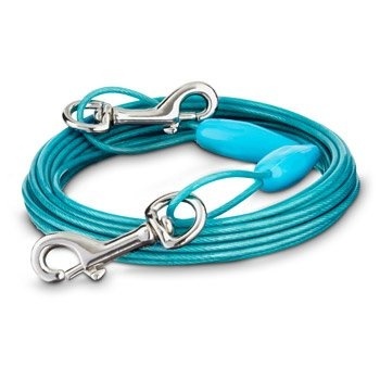 slide 1 of 1, You & Me Blue Free To Flex Dog Tie-Out Cable, small