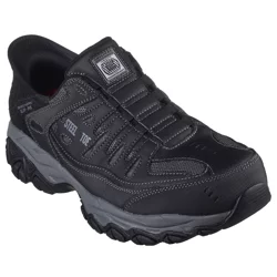Skechers Work Men's Cankton Slip-In Slip-Resistant Work Footwear, Black, Size 10