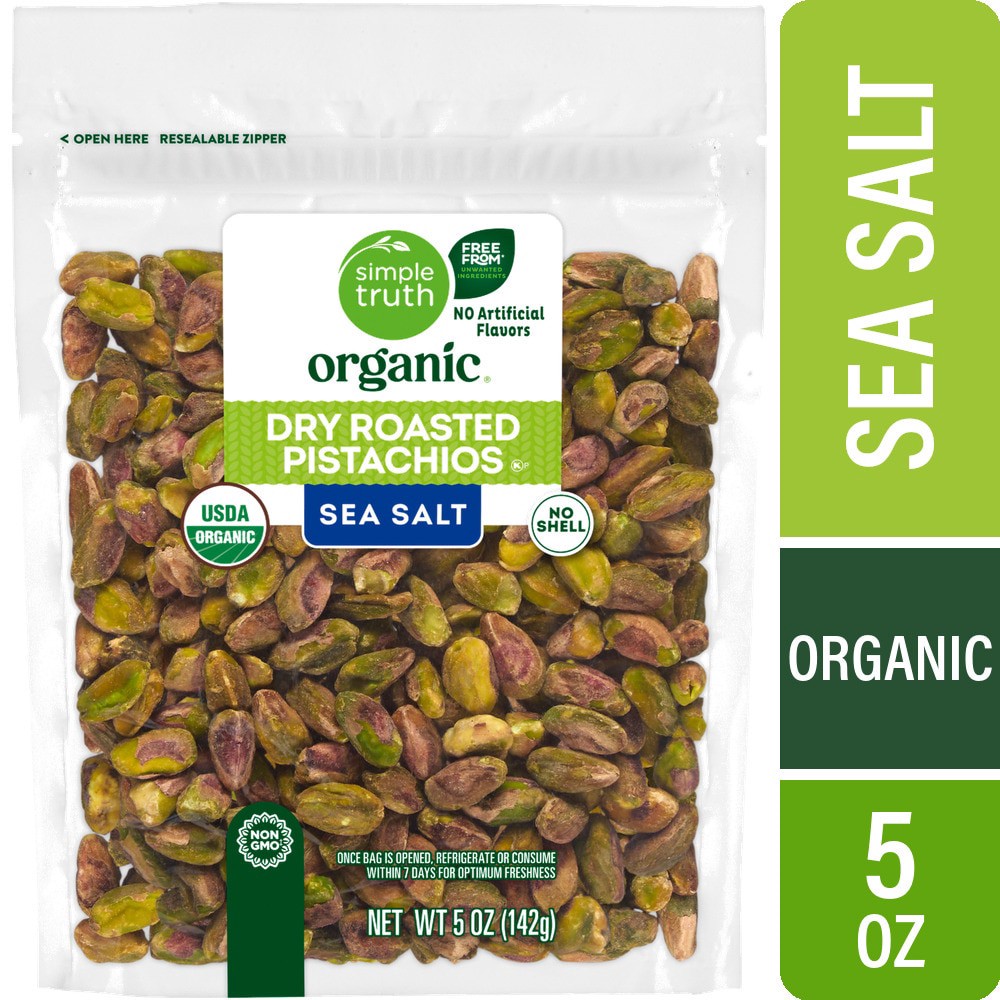 slide 1 of 1, Simple Truth Organic® Unshelled Dry Roasted and Sea Salt Pistachios, 5 oz