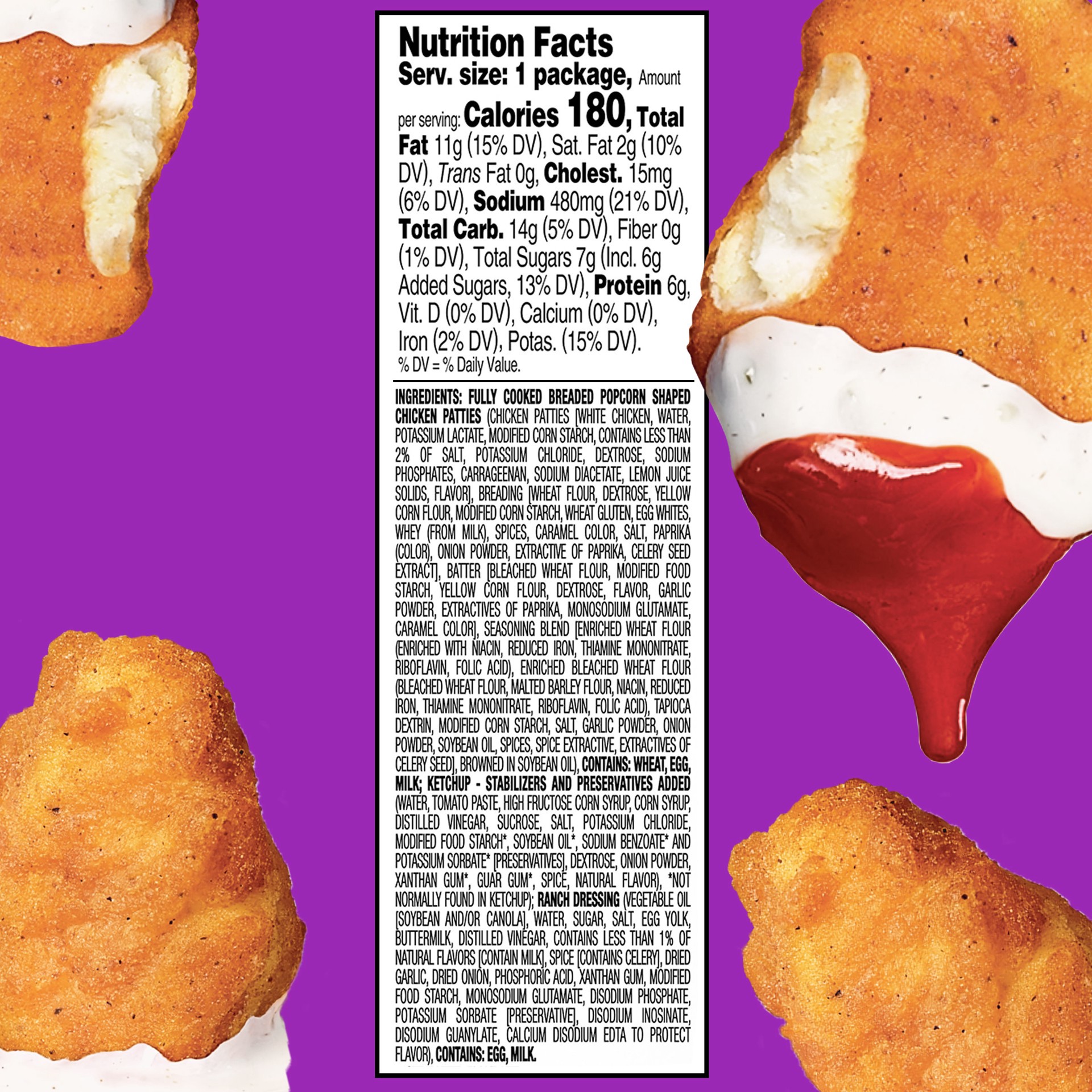 slide 3 of 5, Lunchables Dunkables Chicken Poppers with Ranch & Ketchup-Style Dip Snack Kit, 2.9 oz Tray, 2.9 oz