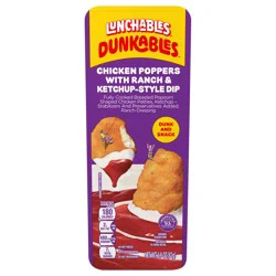 Lunchables Dunkables Chicken Poppers with Ranch & Ketchup-Style Dip Snack Kit, 2.9 oz Tray