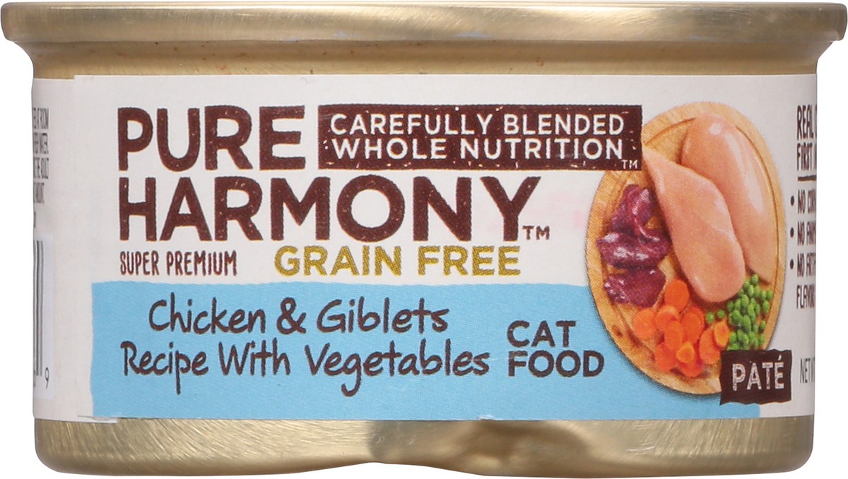 slide 1 of 9, Pure Harmony Grain Free Pate Super Premium Chicken & Giblets Recipe With Vegetables Cat Food 3 oz, 3 oz