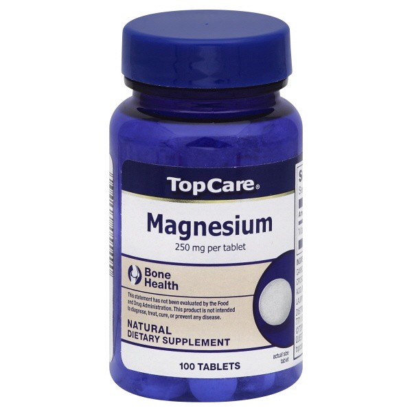 slide 1 of 10, TopCare Natural Magnesium, 100 ct