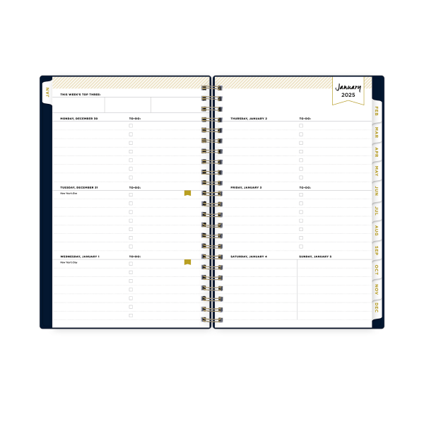 slide 6 of 10, 2025 Day Designer Weekly/Monthly Planning Calendar, 5"" X 8"", Solid Navy Blue, January 2025 To December 2025, 1 ct