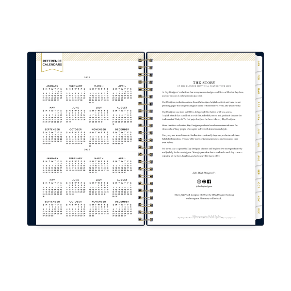 slide 4 of 10, 2025 Day Designer Weekly/Monthly Planning Calendar, 5"" X 8"", Solid Navy Blue, January 2025 To December 2025, 1 ct