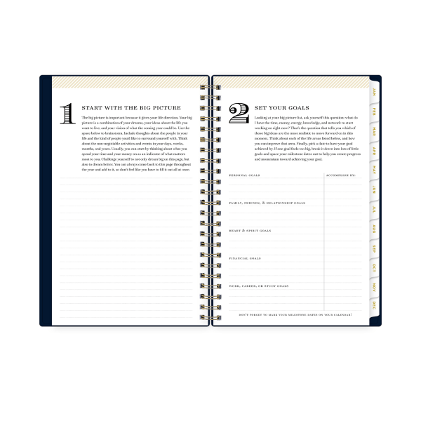 slide 7 of 10, 2025 Day Designer Weekly/Monthly Planning Calendar, 5"" X 8"", Solid Navy Blue, January 2025 To December 2025, 1 ct