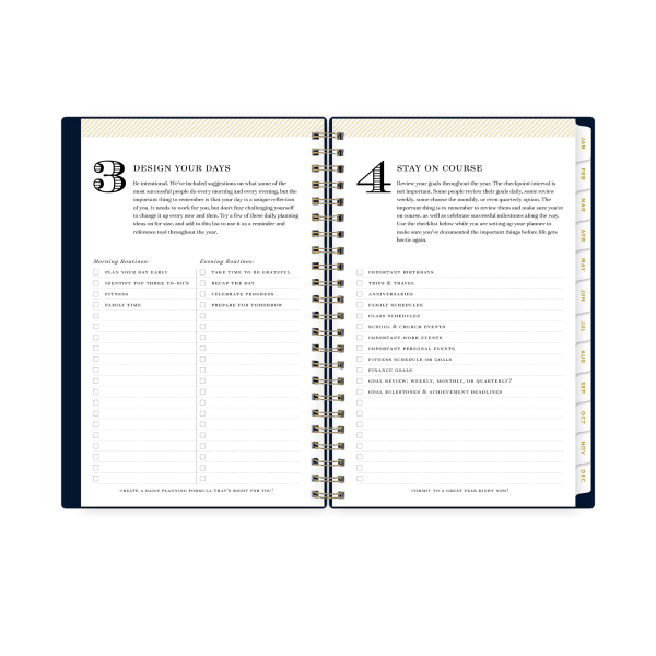 slide 9 of 10, 2025 Day Designer Weekly/Monthly Planning Calendar, 5"" X 8"", Solid Navy Blue, January 2025 To December 2025, 1 ct