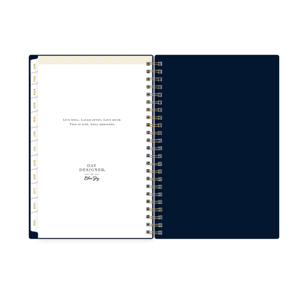 slide 2 of 10, 2025 Day Designer Weekly/Monthly Planning Calendar, 5"" X 8"", Solid Navy Blue, January 2025 To December 2025, 1 ct