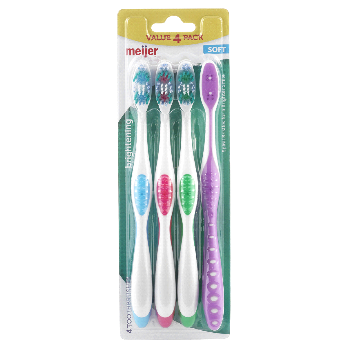 slide 1 of 3, Meijer Whitening Toothbrushes Soft Value pack, 4 ct