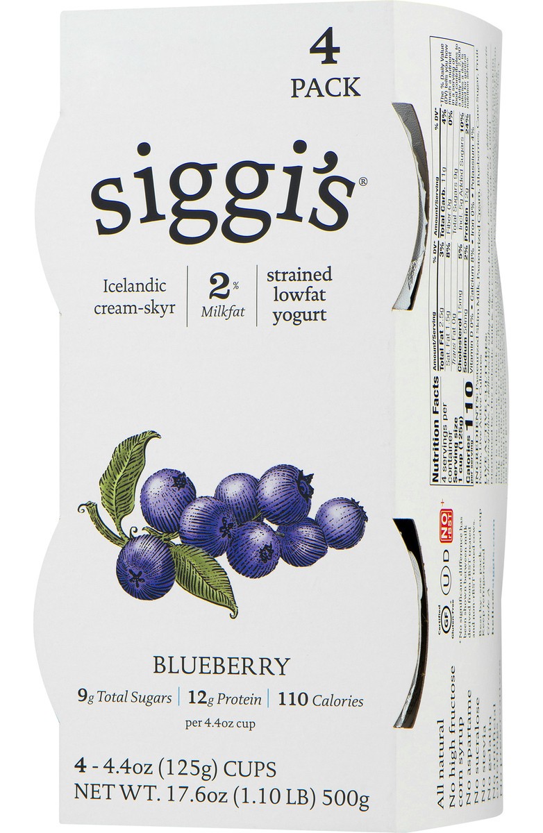 slide 9 of 11, Siggi's Blueberry Icelandic 2% Yogurt, 17.6 oz