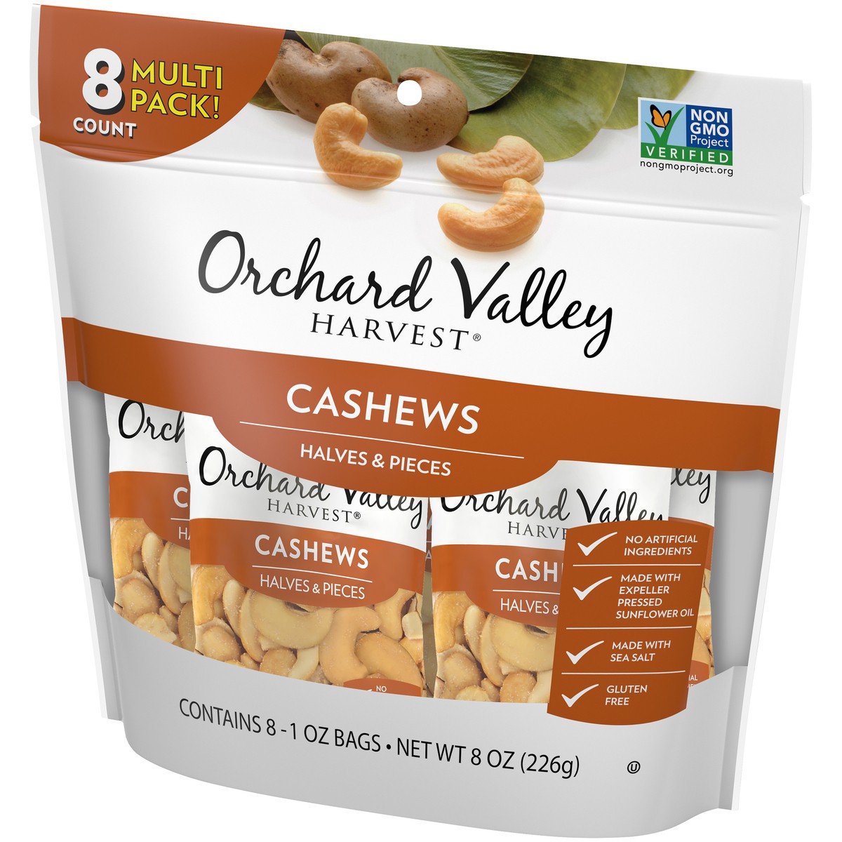 slide 7 of 14, Orchard Valley Harvest Cashews Halves & Pieces 8-1 oz. Bags, 8 oz