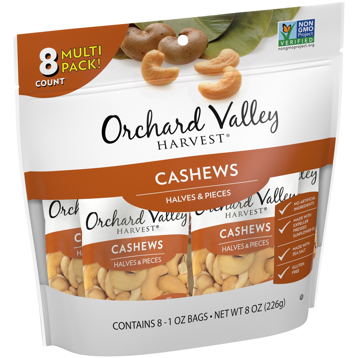 slide 12 of 14, Orchard Valley Harvest Cashews Halves & Pieces 8-1 oz. Bags, 8 oz