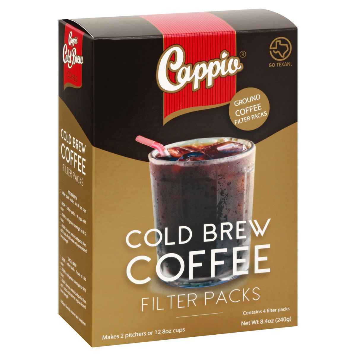 slide 10 of 12, Cappio Ground Cold Brew Filter Pack Coffee - 4 ct, 4 ct