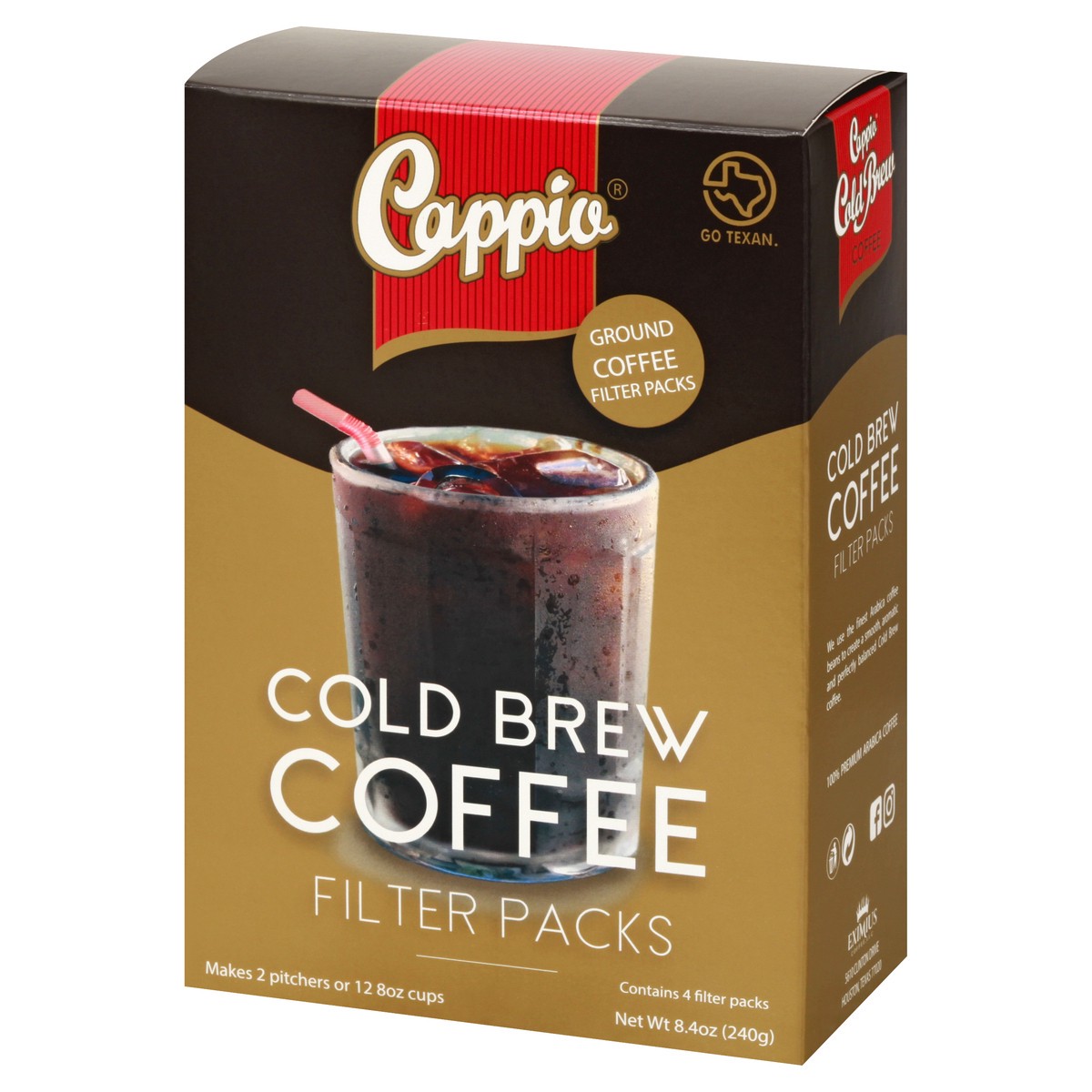 slide 3 of 12, Cappio Ground Cold Brew Filter Pack Coffee - 4 ct, 4 ct