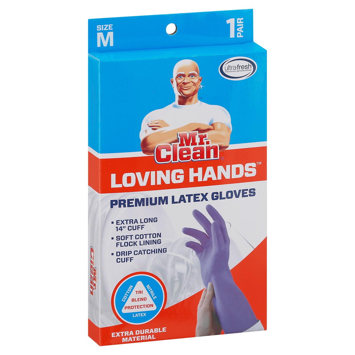 slide 2 of 9, Mr. Clean Loving Hands Super Premium Gloves Medium, 1 ct