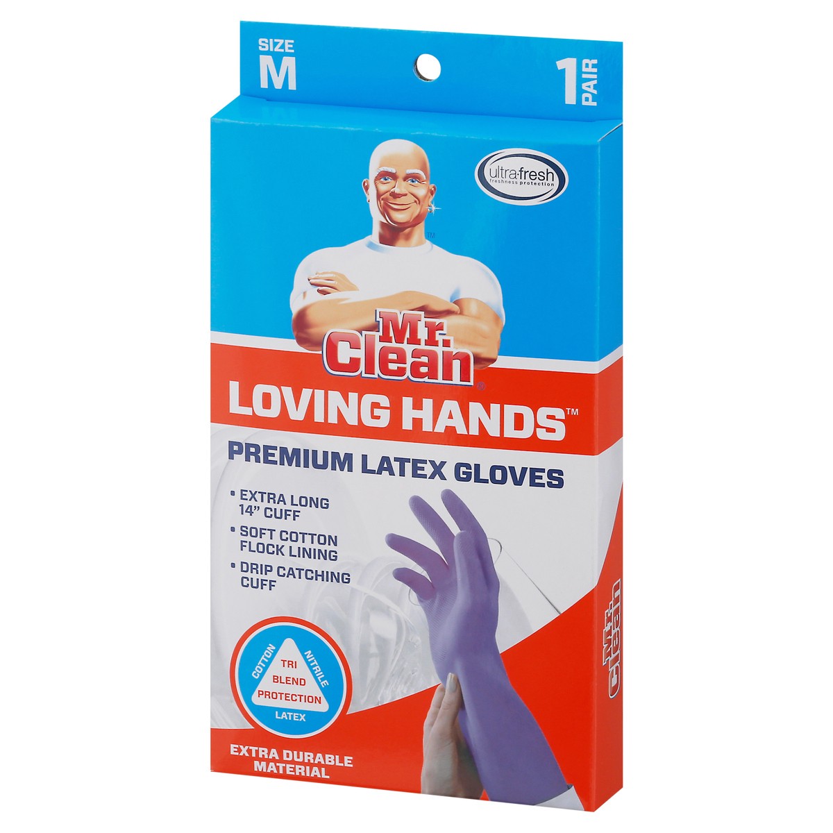 slide 3 of 9, Mr. Clean Loving Hands Super Premium Gloves Medium, 1 ct