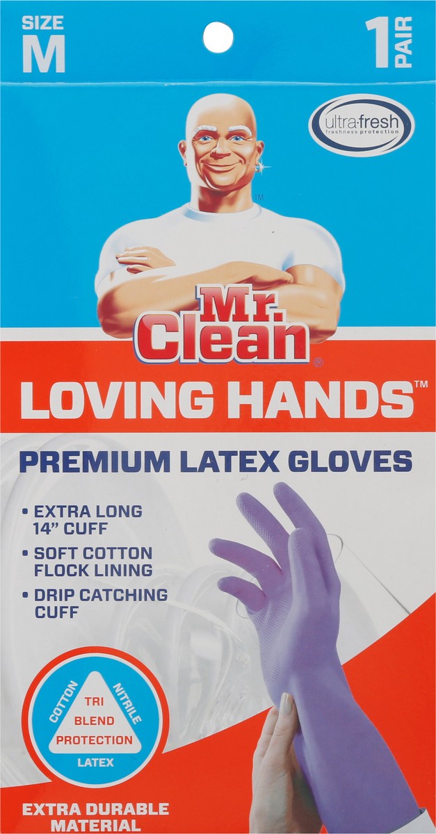 slide 6 of 9, Mr. Clean Loving Hands Super Premium Gloves Medium, 1 ct