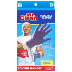 Mr. Clean Loving Hands Reusable Size M Gloves 1 Pair