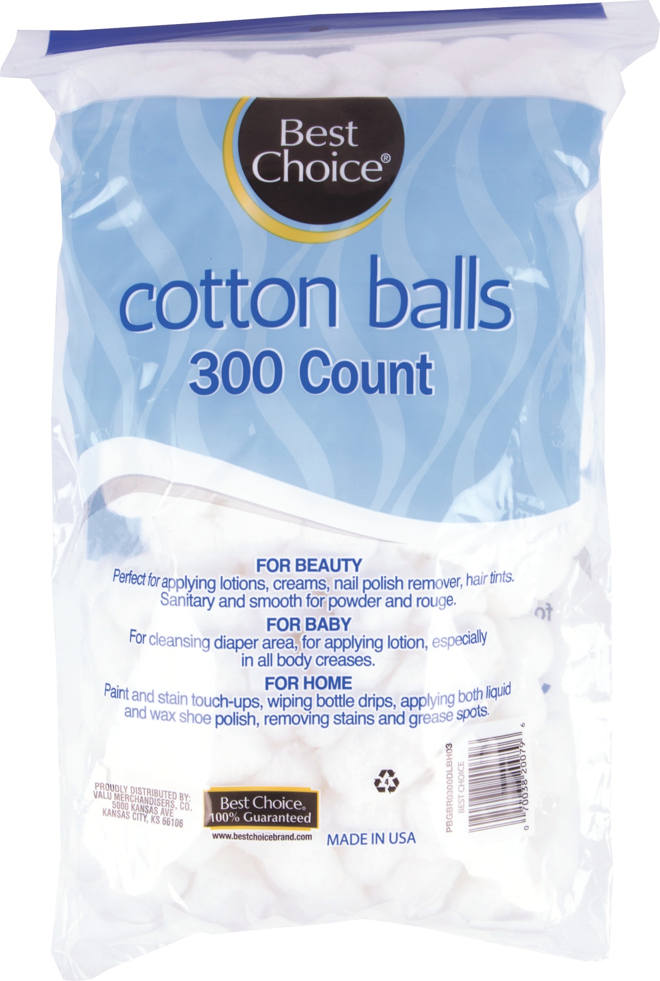 slide 1 of 1, Best Choice 100% Cottonballs Regular Size, 300 ct