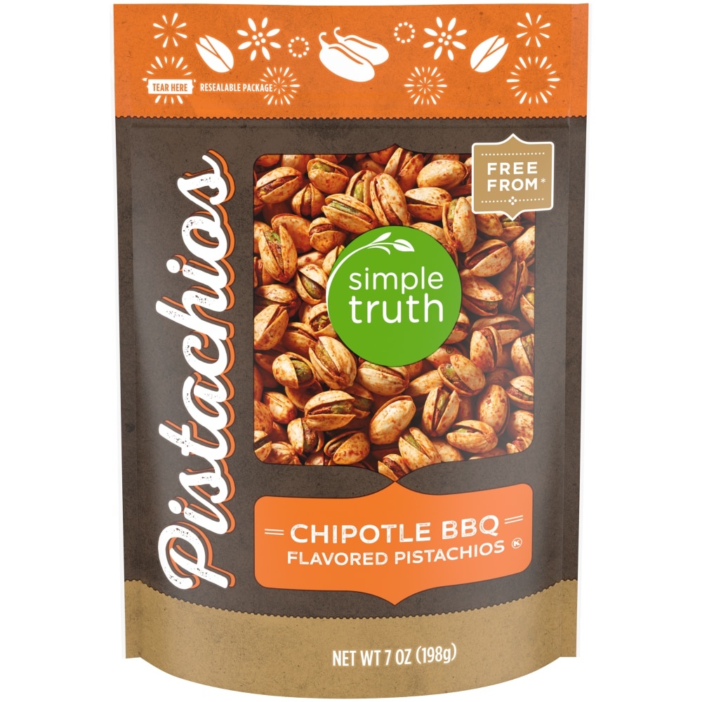 slide 1 of 1, Simple Truth Chipotle Bbq Pistachios Pouch, 7 oz