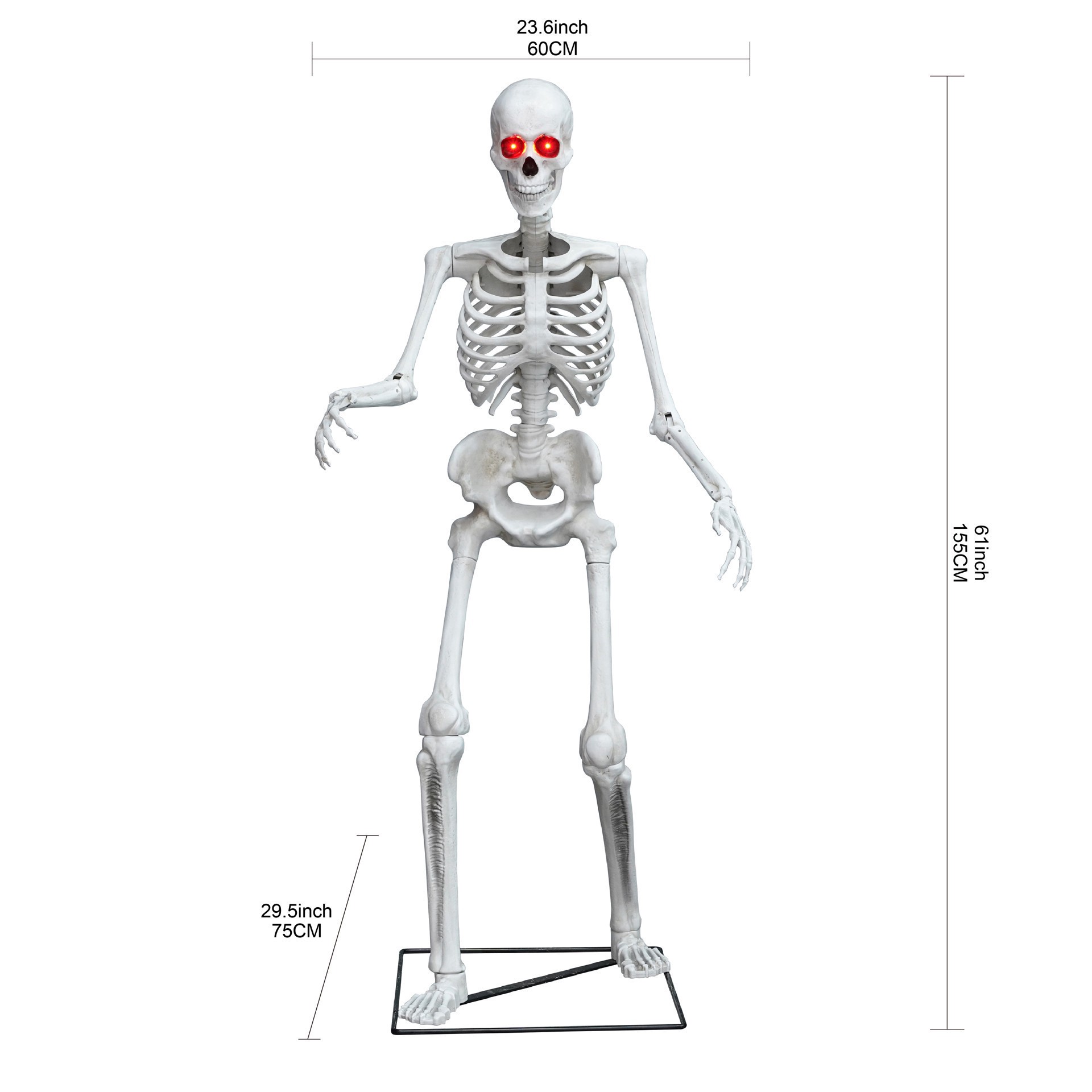 slide 3 of 6, 5ft. Skeleton With Red Light-Up Eyes By Ashland, 5 ft