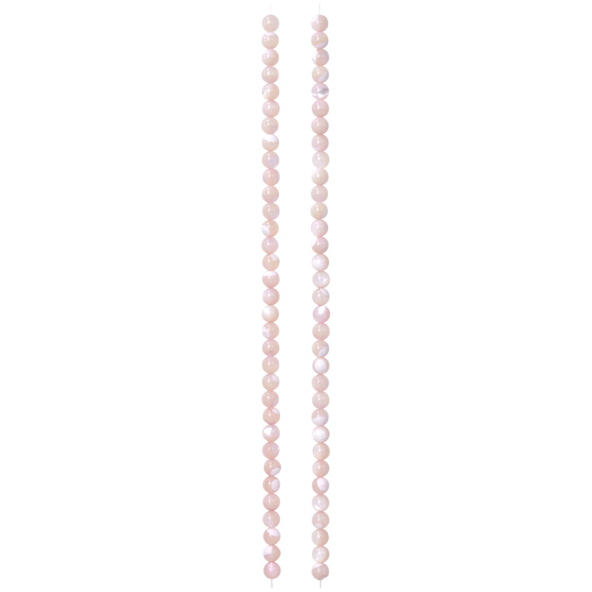 slide 2 of 3, Light Pink Mother Of Pearl Round Beads, 4mm By Bead Landing, 4 mm