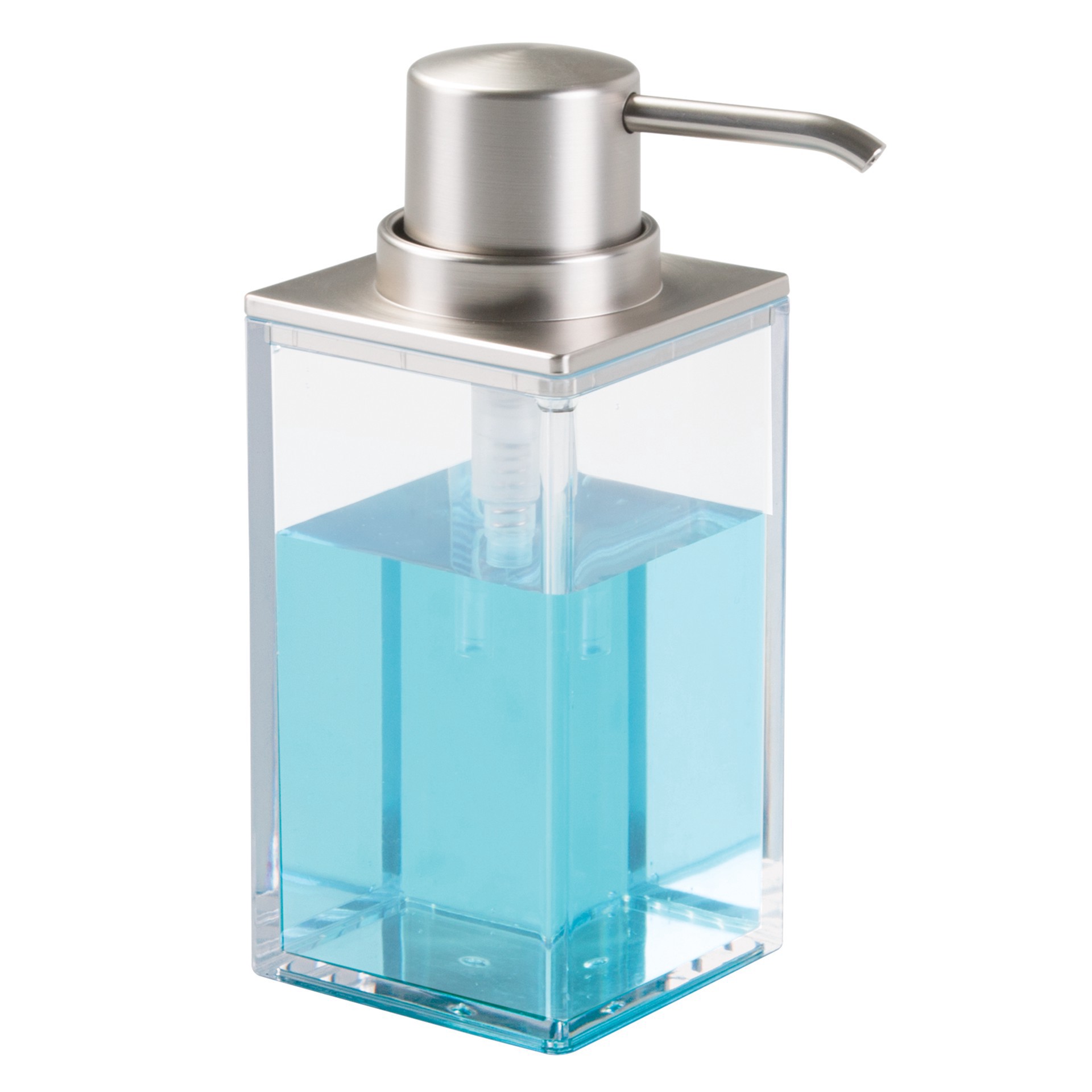 slide 1 of 2, InterDesign iDesign Clarity BPA-Free Plastic Refillable Soap Dispenser, 10 oz