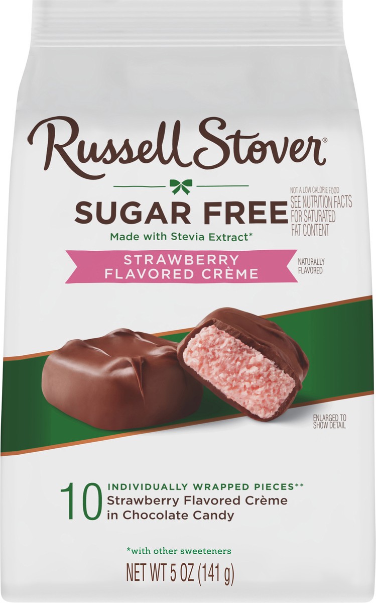 slide 5 of 13, RUSSELL STOVER Sugar Free Strawberry Flavored Crème Candy, 5 oz. bag, 10 ct