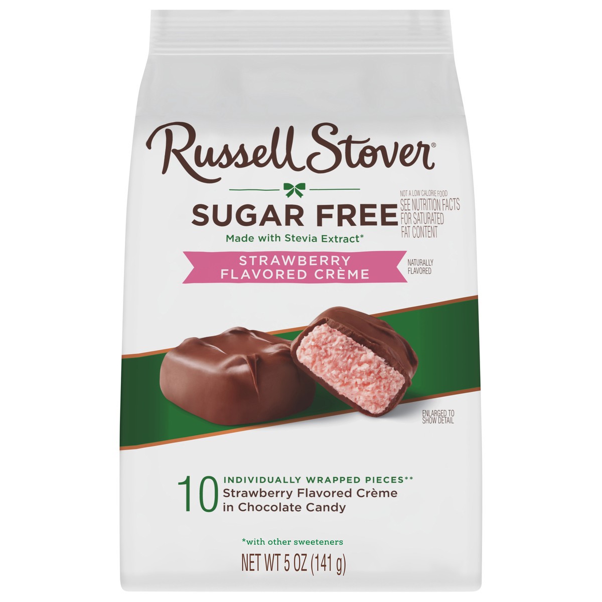 slide 3 of 13, RUSSELL STOVER Sugar Free Strawberry Flavored Crème Candy, 5 oz. bag, 10 ct