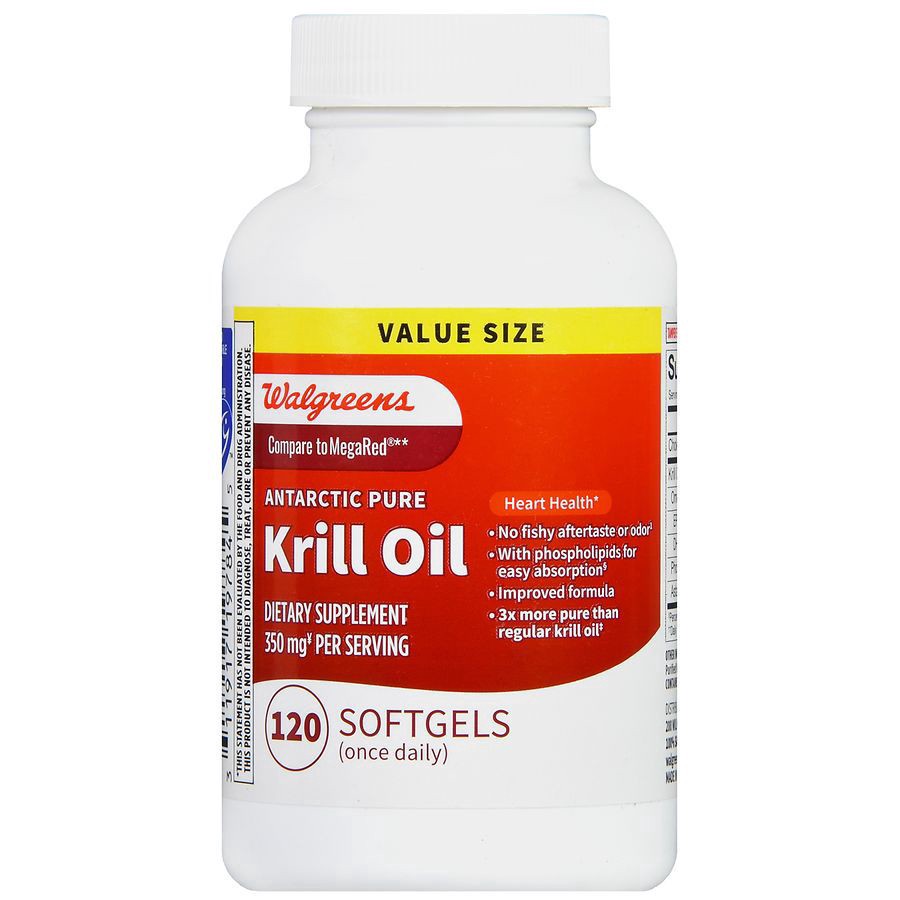 slide 2 of 5, Walgreens Krill Oil Omega-3 Softgels 350 Mg, 120 ct