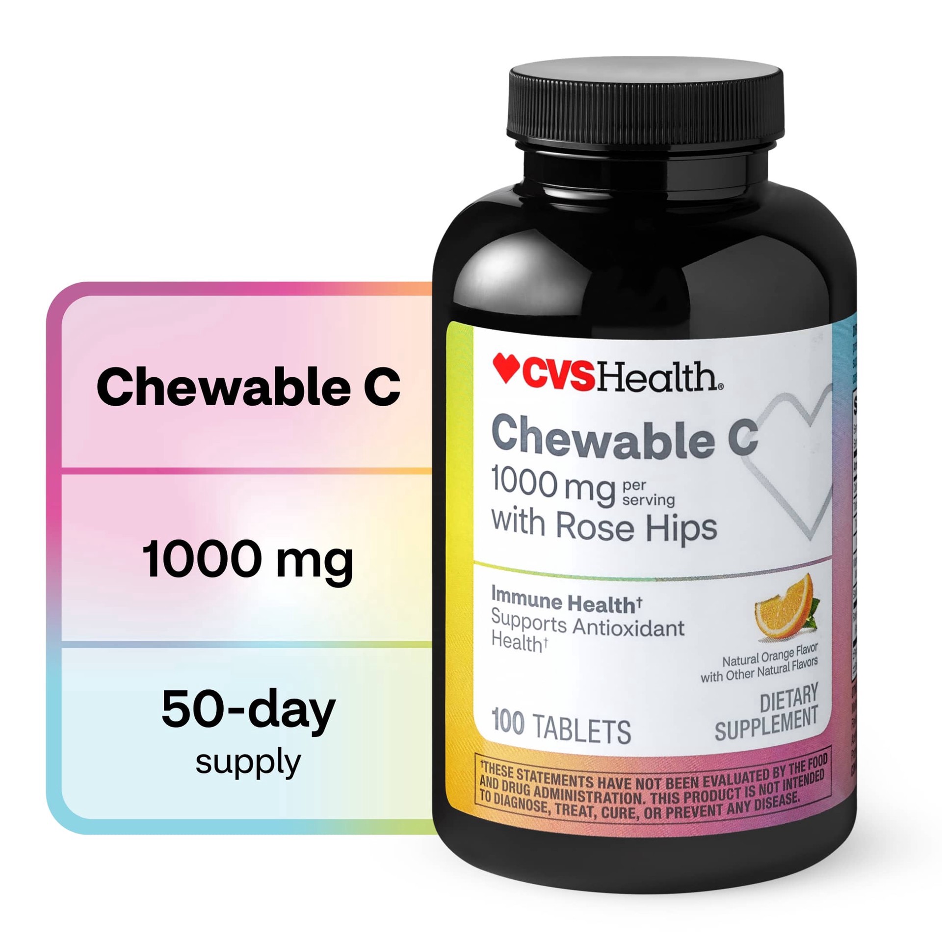 slide 1 of 1, CVS Health Chewable Vitamin C Tablets, 100 Ct, 1 ct