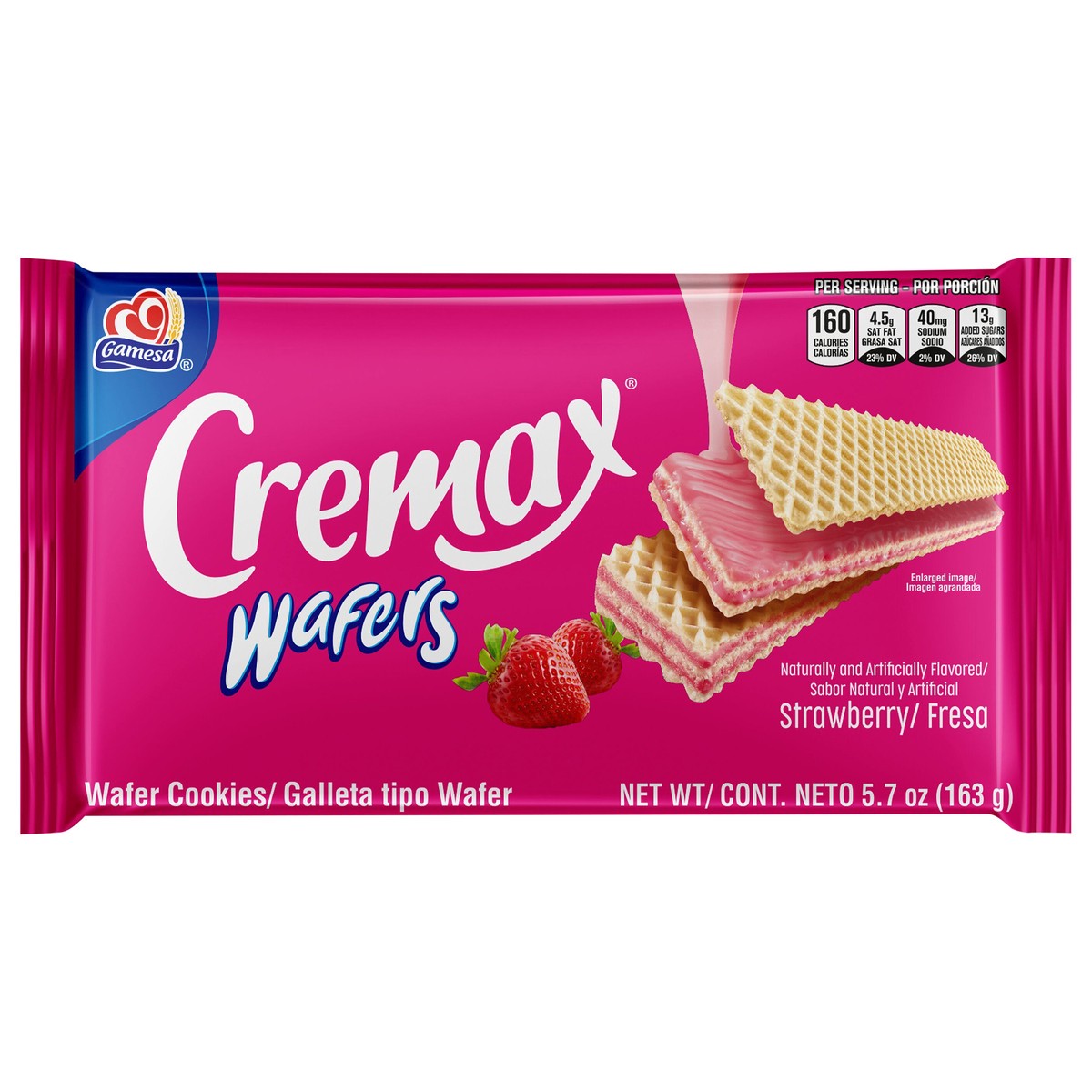 slide 1 of 8, Gamesa Cremax Wafers Cookies Strawberry Flavor 5.7 Oz, 5.7 oz
