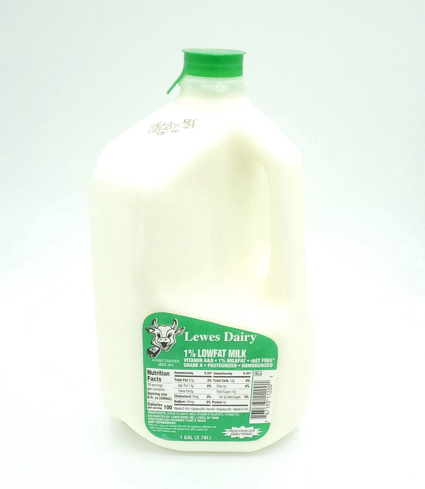 slide 1 of 1, Lewes Dairy 1% Milk, 128 fl oz