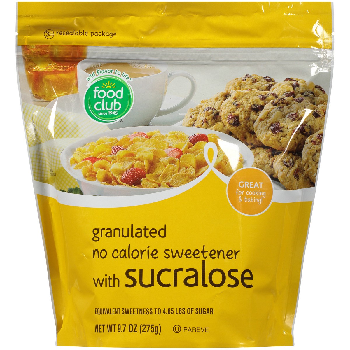 slide 9 of 10, Food Club Sugar Sub Sucralose Bag, 9.7 oz