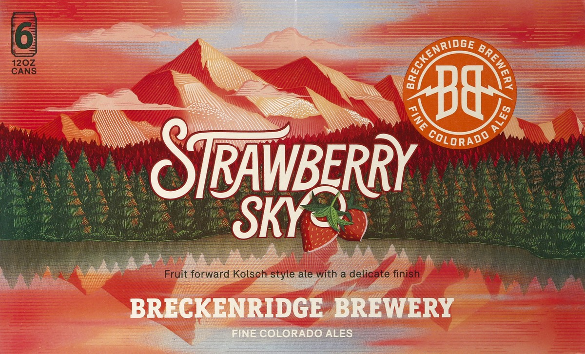 slide 2 of 10, Breckenridge Brewery Breckenridge Strawberry Sky Kolsch Beer - 6pk/12 fl oz Cans, 6 ct; 12 fl oz