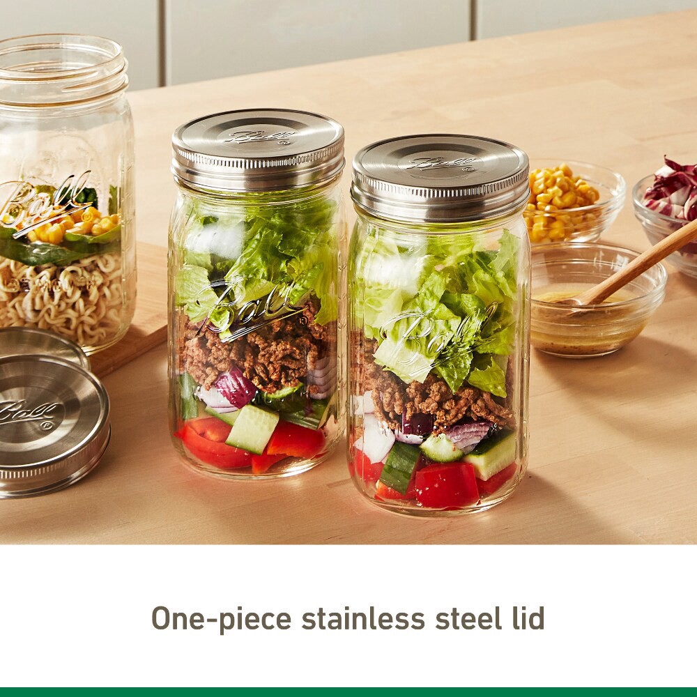 slide 4 of 6, Ball Wide Mouth Stainless Steel Lids, 3 ct