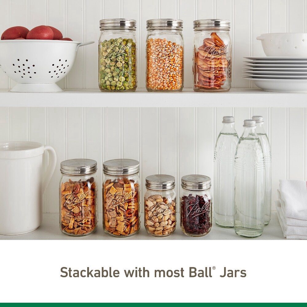 slide 3 of 6, Ball Wide Mouth Stainless Steel Lids, 3 ct