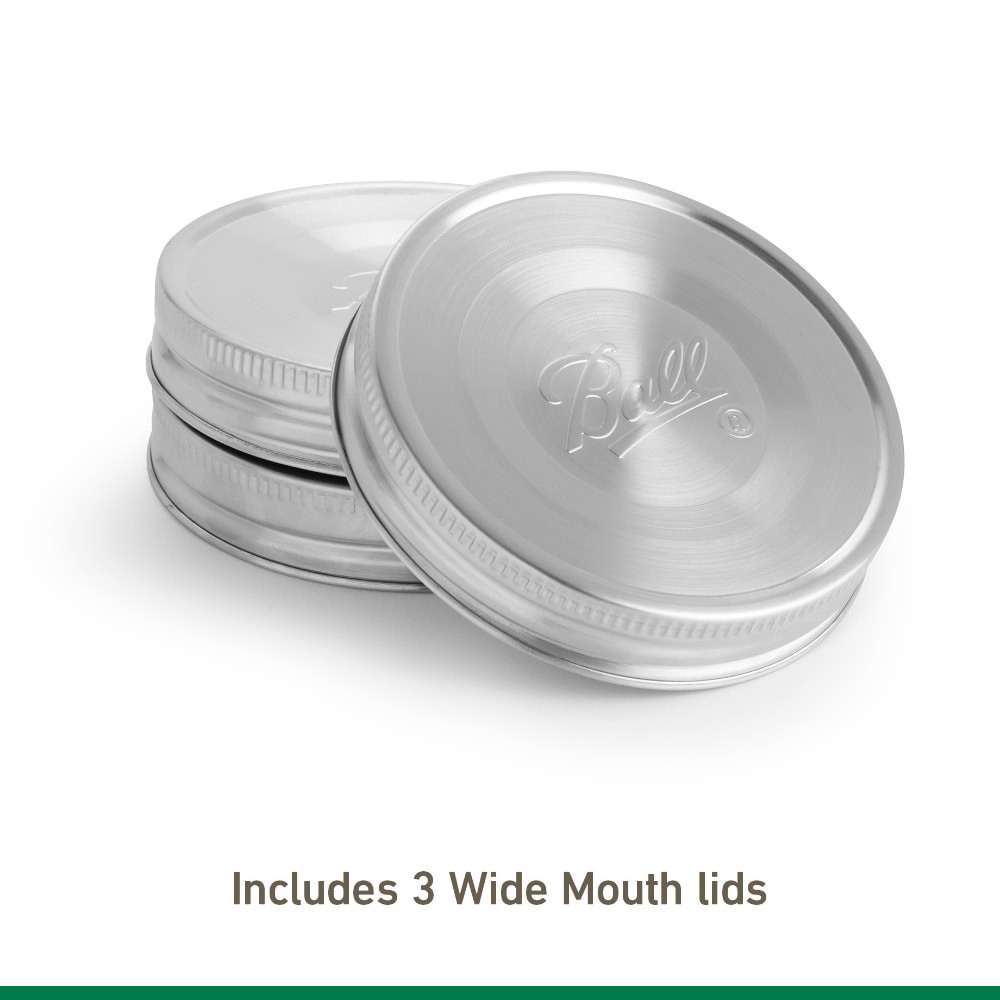 slide 2 of 6, Ball Wide Mouth Stainless Steel Lids, 3 ct