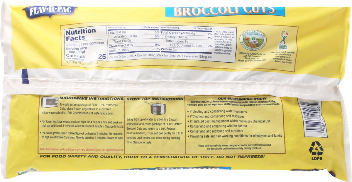 slide 5 of 12, Flav-R-Pac Broccoli Cuts 12 oz, 12 oz