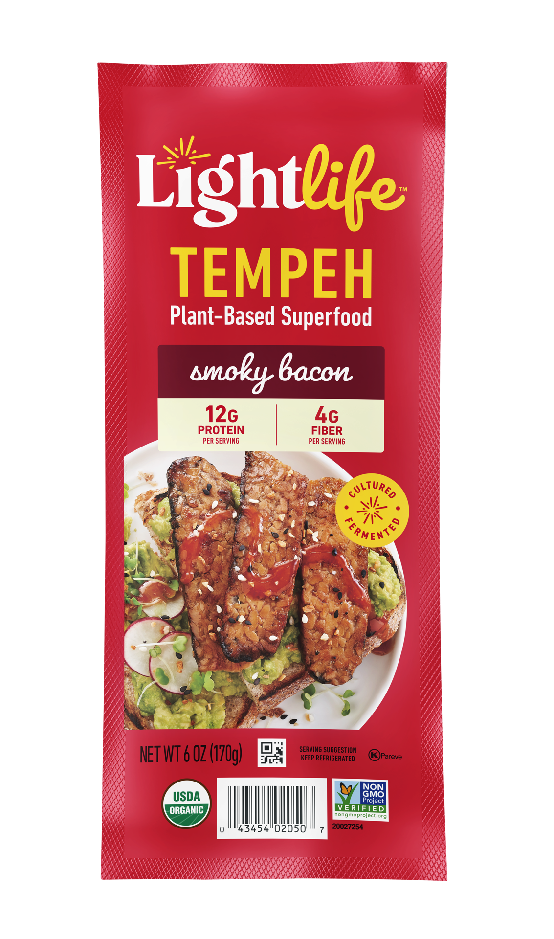 slide 1 of 5, Lightlife Tempeh, Smoky Bacon, Plant-Based Superfood, 6 oz